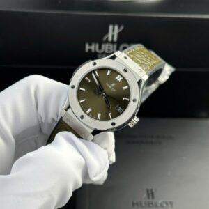 Đồng Hồ Hublot Classic Fusion Titanium Replica Mặt Số Xanh Lá Nhà Máy HB 33mm (1)