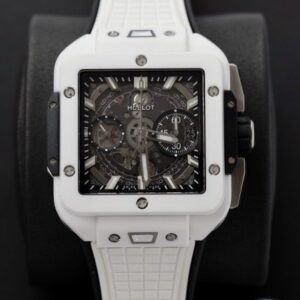 Đồng Hồ Hublot Square Bang Unico Rep 1 1 Vỏ Gốm Trắng Nhà Máy BBF 42mm (1)
