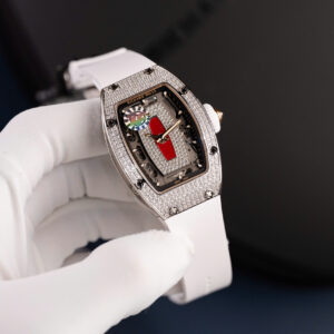 Đồng Hồ Nữ Richard Mille RM07-01 Replica Mặt Số Đỏ Đính Đá Nhà Máy ZF 36mm