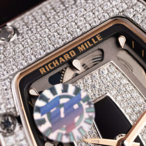 Đồng Hồ Nữ Richard Mille RM07-01 Replica Mặt Đen Đính Đá Nhà Máy ZF 36mm (1)