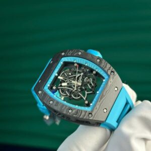 Đồng Hồ Richard Mille RM055 Carbon NTPT Màu Xanh Dương Nhà Máy ZF 49.9×42 (1)