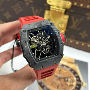 Đồng Hồ Richard Mille RM35-01 Rafael Nadal Replica Dây Cao Su Đỏ Nhà Máy ZF 44,5×49,94mm (7)