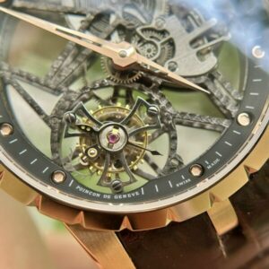 Đồng Hồ Roger Dubuis Excalibur Tourbillon Replica 1:1 Màu Vàng Hồng BBR Factory 42mm