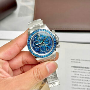 Đồng Hồ Rolex Daytona Arolla Challenge Blue Replica Cao Cấp Viền Đính Đá 40mm (1)