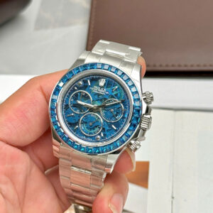 Đồng Hồ Rolex Daytona Arolla Challenge Blue Replica Cao Cấp Viền Đính Đá 40mm (1)