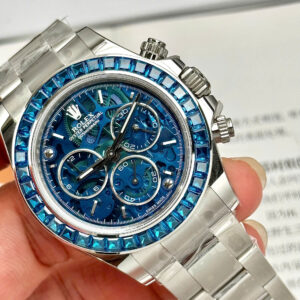 Đồng Hồ Rolex Daytona Arolla Challenge Blue Replica Cao Cấp Viền Đính Đá 40mm (1)
