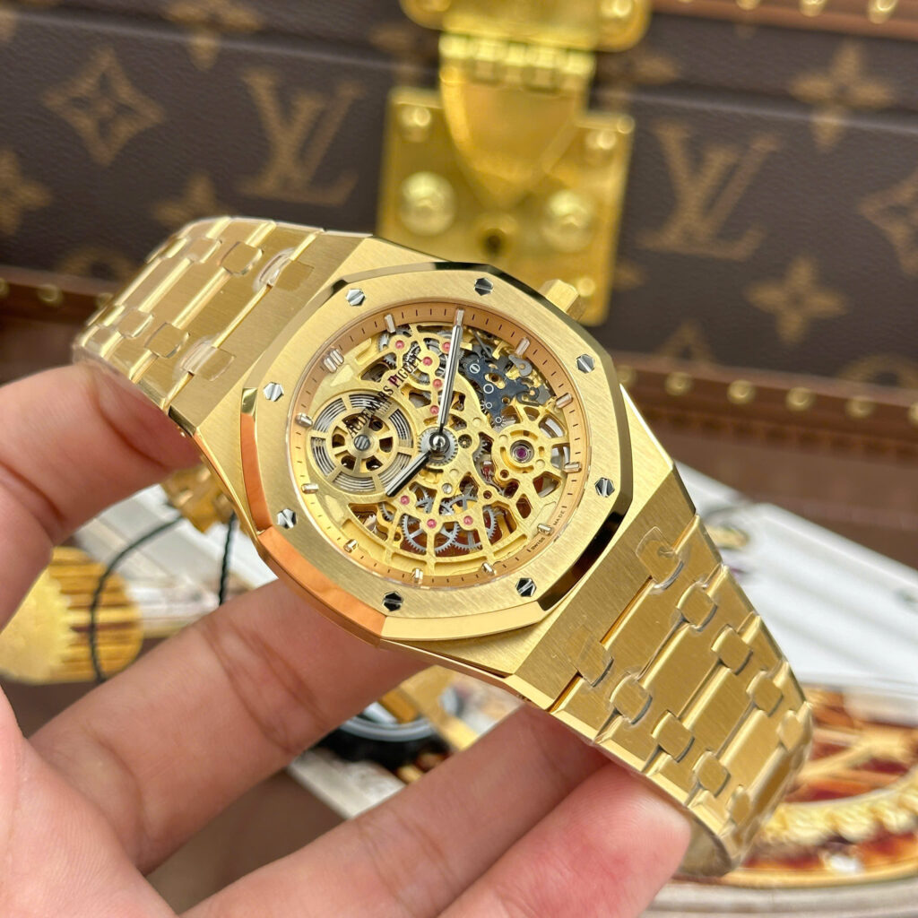 Đồng Hồ Audemars Piguet Royal Oak Jumbo Extra-thin 16204 Màu Vàng Gold Nhà Máy ZF 39mm (1)
