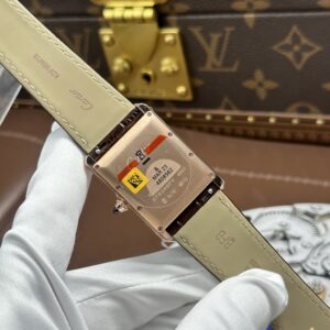 Đồng Hồ Cartier Tank Louis Màu Vàng Hồng Rep 1 1 Dây Da Cá Sấu 27.8×38 (1)