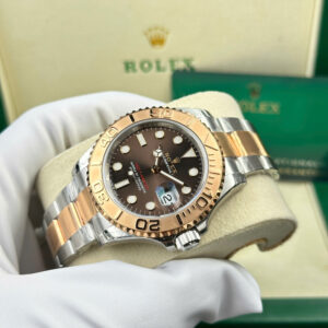 Đồng Hồ Rolex Yacht-Master 126621 Demi Vàng Hồng Replica 1 1 Mặt Chocolate 40mm (1)