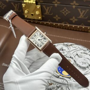 Đồng Hồ Cartier Tank Louis Màu Vàng Hồng Rep 1 1 Mặt Trắng Chải Tia 27.8×38.1mm