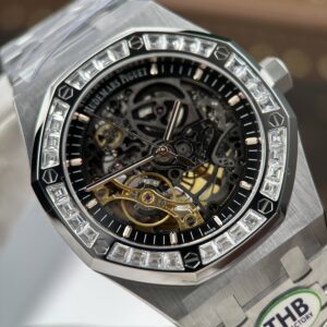 Đồng Hồ Audemars Piguet Royal Oak Double Balance Wheel Openworked 15412BC Rep 11 Cao Cấp 41mm (2)