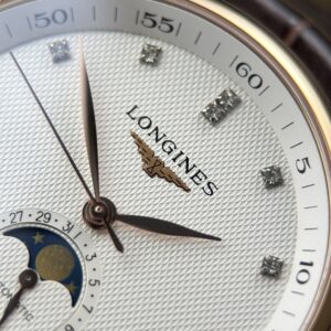 Đồng Hồ Longines Master Moonphase Mặt Trắng Dây Da Replica 11 Cao Cấp Nhất 40mm (2)